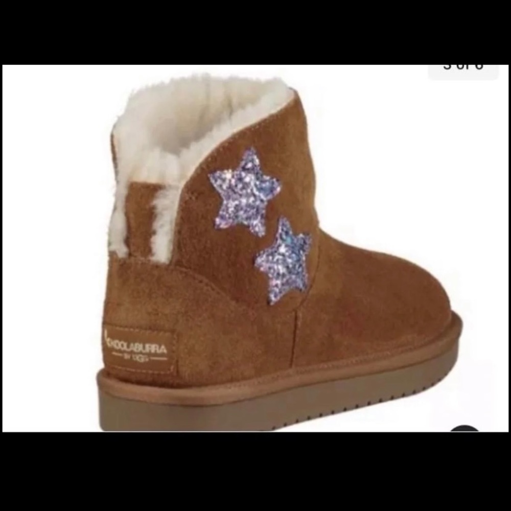 Koolaburra By Ugg Girls Brown Suede “Star Mini” Boots SZ 4 new size big girl